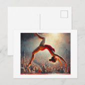 Dreh auf Trampolin, Postkarte (Vorne/Hinten)