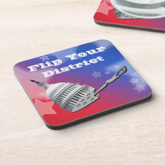 Dreh Deine District Vote 2026 Getränkeuntersetzer (Linke Seite)