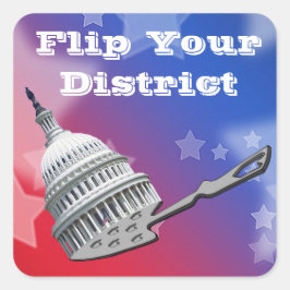 Dreh Deine District Vote 2026 Quadratischer Aufkleber