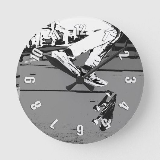 Dreh des Motherboards - Skateboarder, Round Clock Runde Wanduhr (Vorderseite)