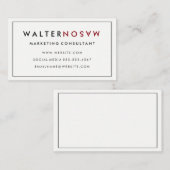 Dreh des Schreibens an der Grenze Visitenkarte (Vorne/Hinten)