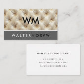 Dreh | Diamant Muster Tufting Upholsterie Visitenkarte (Vorne/Hinten)