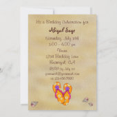 Dreh Flop and Beach Geburtstagsparty Einladung (Rückseite)