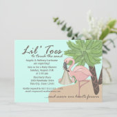 Dreh Flop and Flamingo Baby Shower Einladung (Stehend Vorderseite)