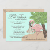 Dreh Flop and Flamingo Baby Shower Einladung (Vorne/Hinten)