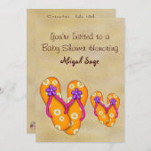 Dreh Flop Baby Shower Einladungen für Mädchen (Vorne/Hinten)