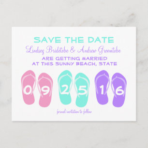 Dreh Flop Beach Wedding Save the Date Ankündigungspostkarte