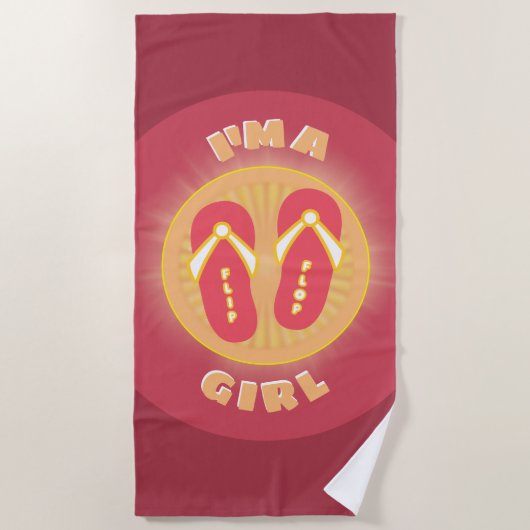 Dreh Flop Girl Strandtuch (Vorderseite)
