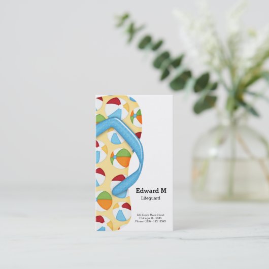 Dreh Flop Lifeguard Visitenkarte (Stehend Vorderseite)
