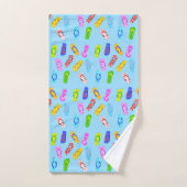 Dreh Flop Muster Blau Badhandtuch Set (Handtuch)