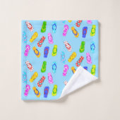 Dreh Flop Muster Blau Badhandtuch Set (Waschlappen)