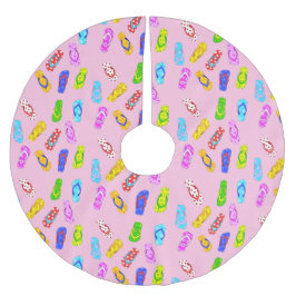 Dreh Flop Muster Pink Weihnachten Polyester Weihnachtsbaumdecke