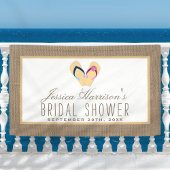 Dreh-Flop Sand Beach Burlap-Brautparty Banner
