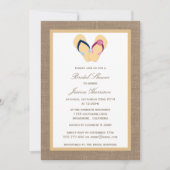 Dreh-Flop Sand Beach Burlap Brautparty lädt ein Einladung (Vorderseite)