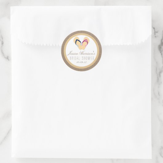 Dreh-Flop Sand Beach Burlap Brautparty Stickers (Tasche)