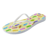 Dreh Flop Sandals Muster gelb Badesandalen (Schrägansicht)