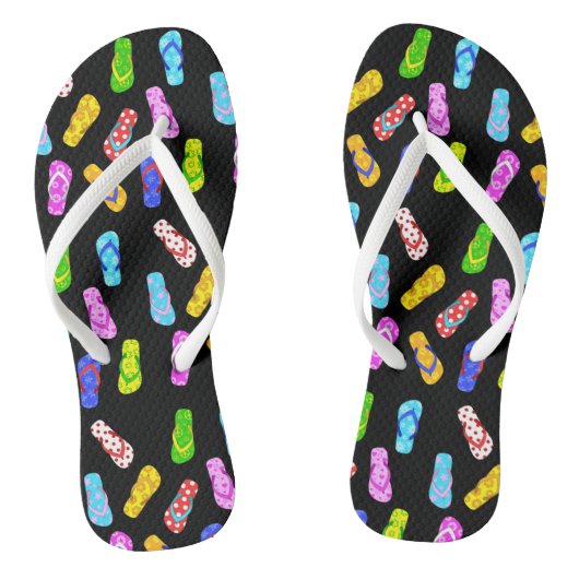 Dreh Flop Sandals Muster Schwarz Badesandalen (Fußbett)