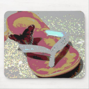 Dreh Flop Sandles und Butterfly Mousepad