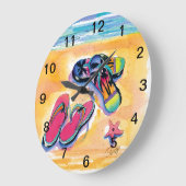 Dreh-Flop-Uhr, große Beach-Uhr Wanduhr (Winkel)