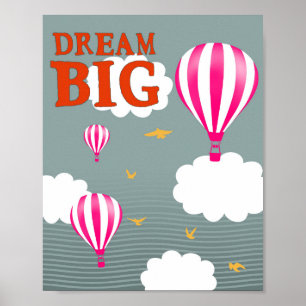 Dreh große Heißluftballon Kinderzimmer Motivation Poster