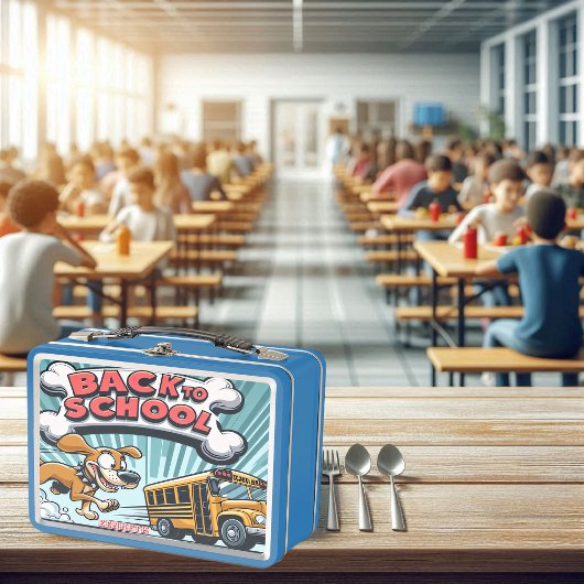 Dreh Hund zurück zum Schulessen Metall Brotdose