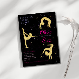 Dreh-Tausch & Sprung Gymnastik Geburtstagsparty Einladung