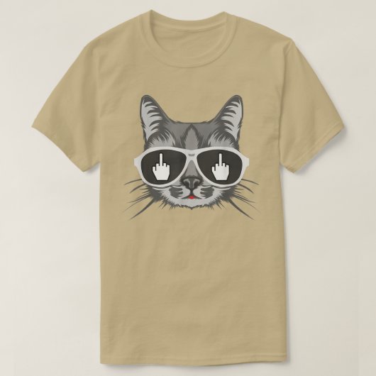Dreh von Katze, Mittelfinger T-Shirt (Design vorne)