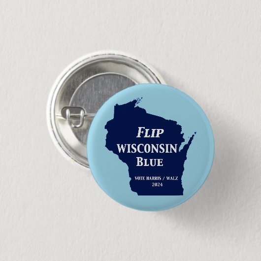 Dreh Wisconsin Blue im Jahr 2024 Button (Vorne & Hinten)