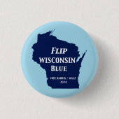 Dreh Wisconsin Blue im Jahr 2024 Button (Vorderseite)