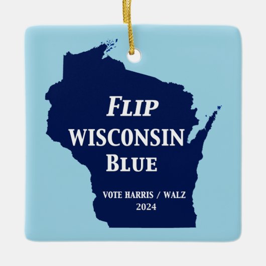 Dreh Wisconsin Blue im Jahr 2024 Keramikornament (Vorderseite)