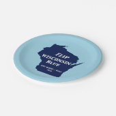 Dreh Wisconsin Blue im Jahr 2024 Pappteller (Schrägansicht)