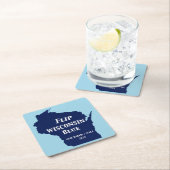 Dreh Wisconsin Blue im Jahr 2024 Rechteckiger Pappuntersetzer (Vor Ort)