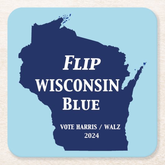 Dreh Wisconsin Blue im Jahr 2024 Rechteckiger Pappuntersetzer (Vorderseite)