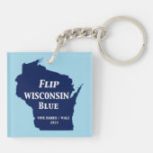 Dreh Wisconsin Blue im Jahr 2024 Schlüsselanhänger (Rückseite)