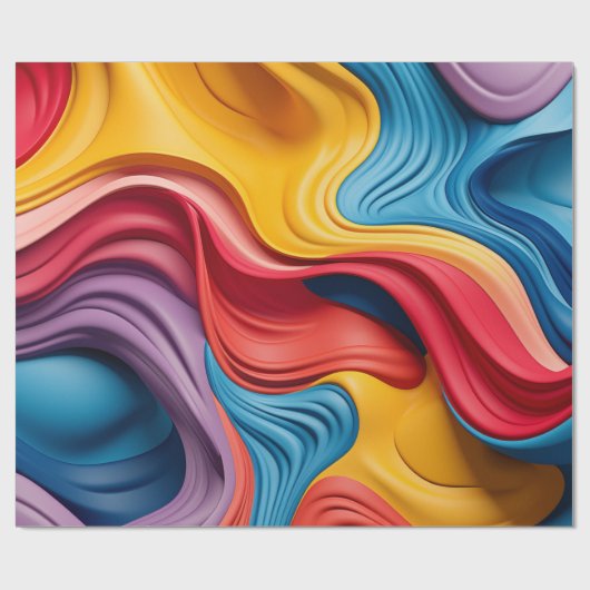 Drehbare 3D-Formen in Regenbogenfarben Geschenkpapier (Flach)