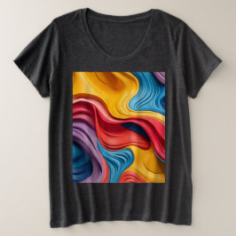 Drehbare 3D-Formen in Regenbogenfarben Große Größe T-Shirt