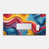 Drehbare 3D-Formen in Regenbogenfarben Schreibtischunterlage (Tastatur & Maus)