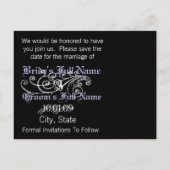 Drehbare Calla Lily Save the Date Postkarte (Rückseite)