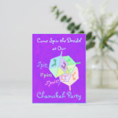 Drehbeschleunigungs-Drehbeschleunigung Dreidel Einladung (Stehend Vorderseite)