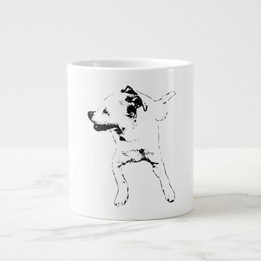 Drehbewegung der Leaf-Chase, Grinning Pup Jumbo-Tasse (Vorderseite)