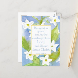 Drehbuch 2 Peter 3:18 Nicotiana Blume Feiertagspostkarte