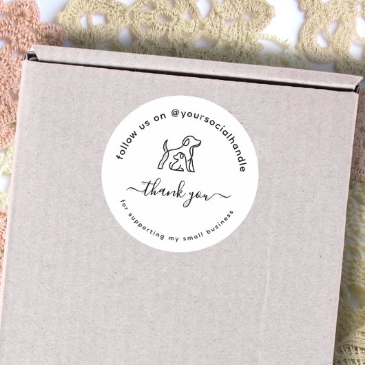 Drehbuch Danke Social-Media-Handle Benutzerdefinie Runder Aufkleber