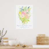Drehbuch John 20:29 Bible Verse Blume Bouquet Poster (Küche)