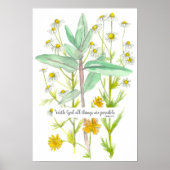 Drehbuch Matthew 19:26 Bibelverse Chamomile Poster (Vorne)