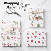 Drehbuch "Merry", gemütliche Schlittenszenen, Ster Geschenkpapier Set