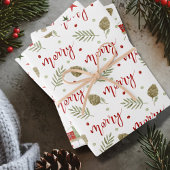 Drehbuch "Merry", gemütliche Schlittenszenen, Ster Geschenkpapier Set