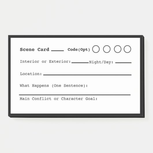 Drehbuch Post-it Klebezettel (Vorderseite)