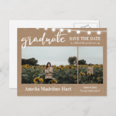 Drehbuch Rustic Kraft Paper Save the Date Ankündigungspostkarte (Vorne/Hinten)