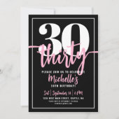 Drehbuch Schwarze 30. Geburtstagsfeier Einladung (Vorderseite)