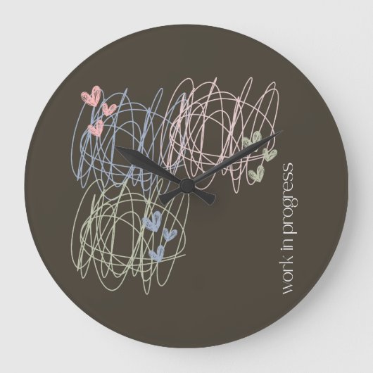 Drehbuch und Herz - Arbeit im Gange Große Wanduhr (Vorderseite)